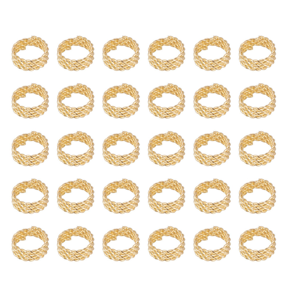 Vaguelly 30Pcs Golden Dreadlock Cuffs Rings Adjustable Hair Braids Accessories