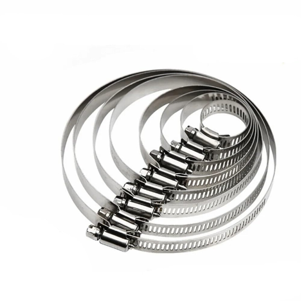 Stainless Steel Adjustable Drive Hose Clamp 10 Pcs 8Mm-700Mm Fuel Line Worm Gear Clip Hoop Snap Clamp (141-165Mm) 9354506944483