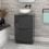 NES Home Nes Home Dark Grey 500mm Bathroom Freestanding Vanity Unit Round Ceramic Basin 2