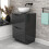 NES Home Nes Home Dark Grey 500mm Bathroom Freestanding Vanity Unit Round Ceramic Basin 4