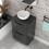 NES Home Nes Home Dark Grey 500mm Bathroom Freestanding Vanity Unit Round Ceramic Basin 3
