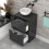 NES Home Nes Home Dark Grey 500mm Bathroom Freestanding Vanity Unit Round Ceramic Basin 5