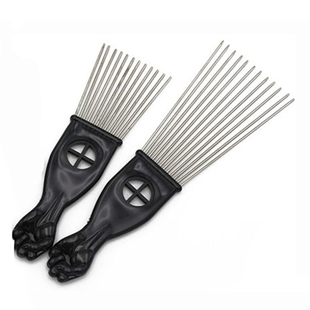 Iplusmile 3Pcs Metal Hair Pick Combs With Fist Handle For Volume And
