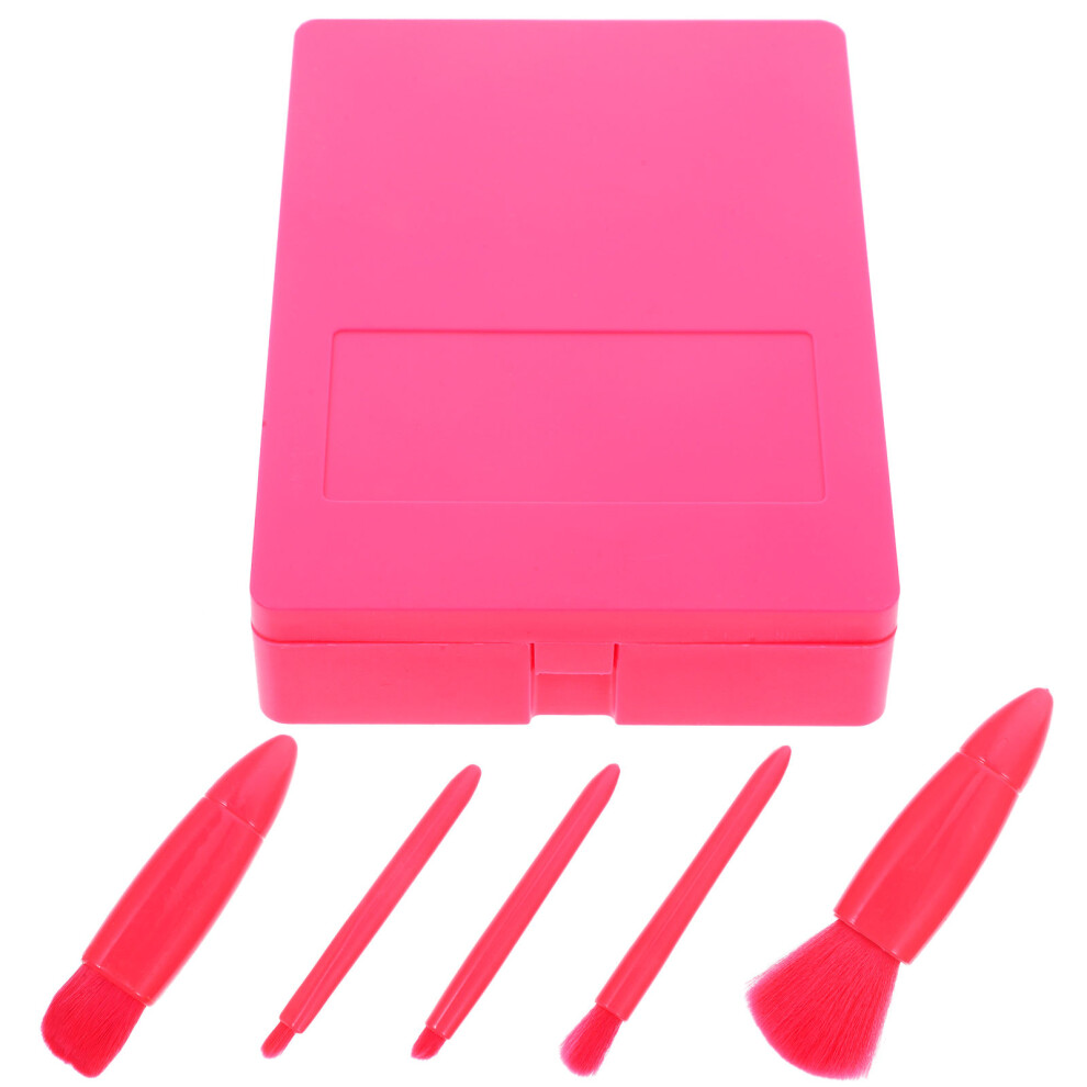 Vaguelly Portable Makeup Brush Set With Case And Mirror For Women
