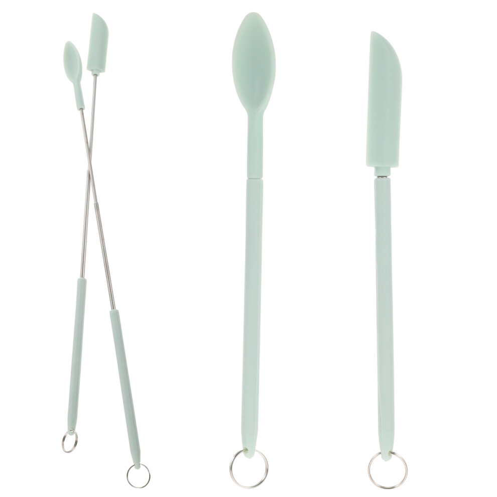 Vaguelly Mini Silicone Spoon Set With Spatula For Cosmetics And Makeup Use