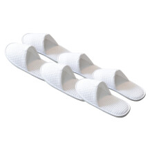3Pair Anti-Slip White Disposable Slippers for Hotel Travel Comfortable
