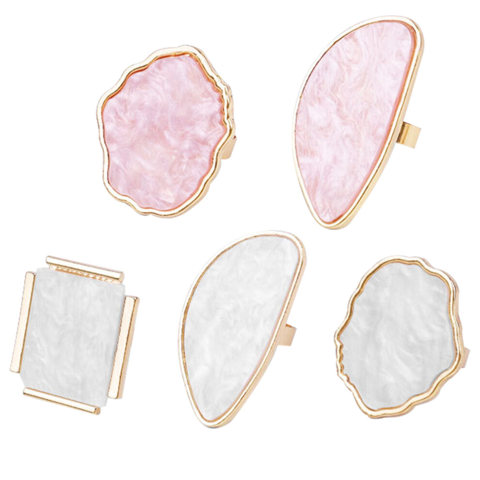 Happyyami 5Pcs Resin Manicure Palettes Assorted Colors Nail Art Mixing Boards