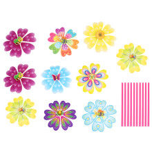 10Pcs Plastic Pinwheels Assorted Colors Outdoor Windmill Garden Decor