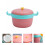 1Set Red Baby Insulation Bowl Set Stainless Steel PP Feeding Tableware 10