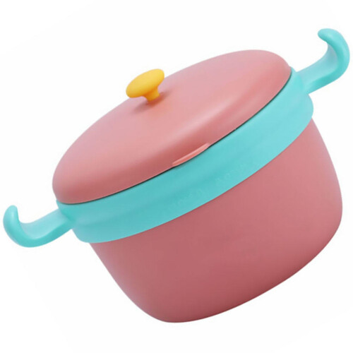 1Set Red Baby Insulation Bowl Set Stainless Steel PP Feeding Tableware