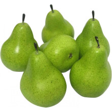 6pcs Fake Pears Artificial Fruits Green Pear for Home Fruit Shop Supermarket Office Restaurant Decorations Props (Green)