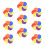 30Pcs Nylon Round Carpet Mark Stickers Assorted Colors for Classroom 3