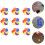 30Pcs Nylon Round Carpet Mark Stickers Assorted Colors for Classroom 2