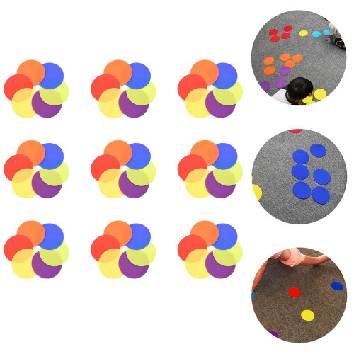 30Pcs Nylon Round Carpet Mark Stickers Assorted Colors for Classroom 1
