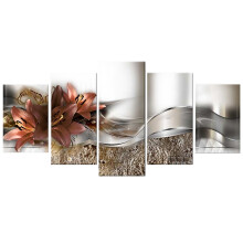 5Stk Frameless Lilien Wandkunst Ölgemälde Leinwand Mehrfarbig