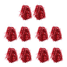 10St Plastic Cheer Poms Rood Met Handvat Pompoms Voor Sport
