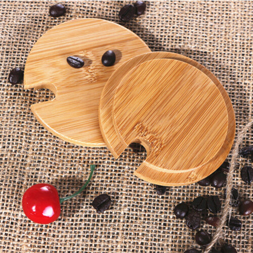 2Pcs Bamboo Water Lid with Slot Light Holder 2