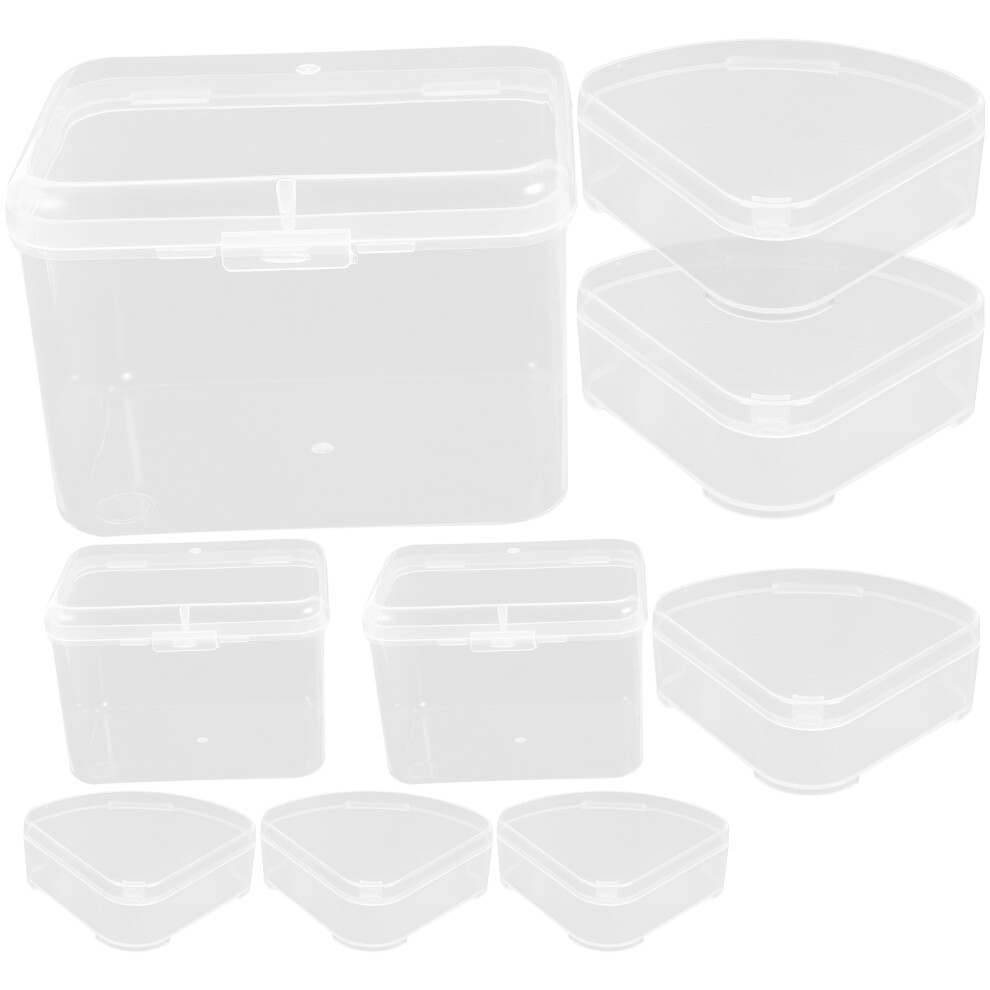 Inoomp 9Pcs Transparent Makeup Sponge Box Portable Holder For Powder Puff