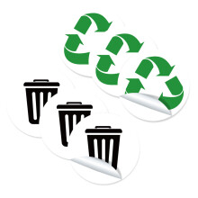 1 set of 6 pvc garbage sorting stickers for trash bins