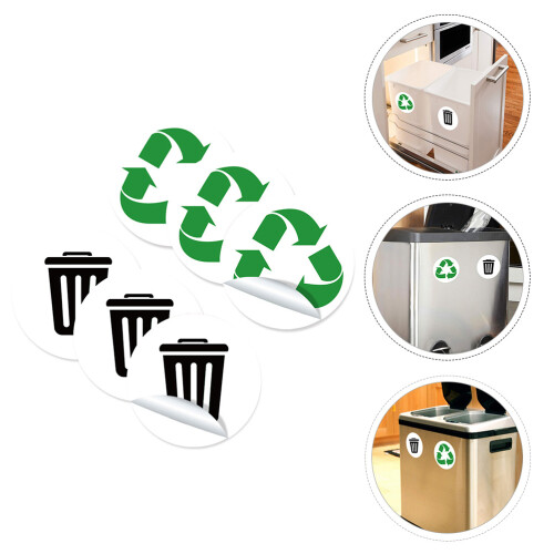 1 set of 6 pvc garbage sorting stickers for trash bins 1