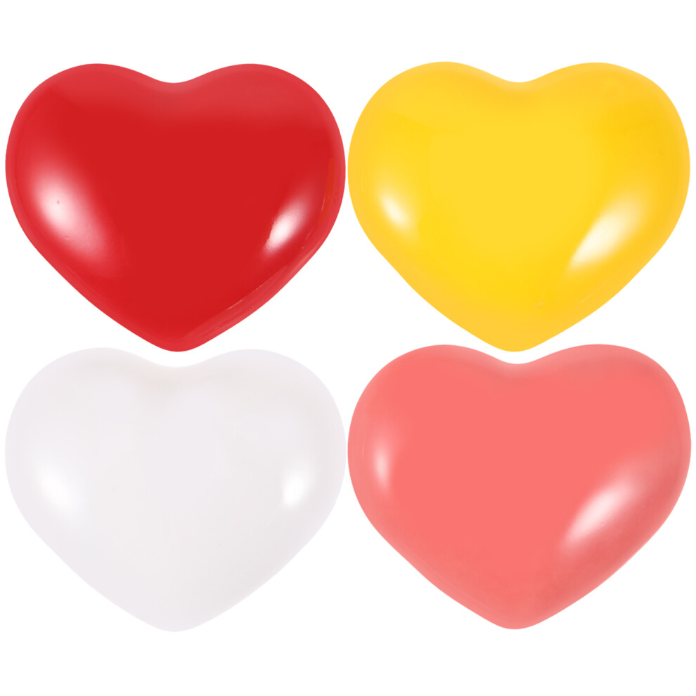 4Pcs Heart Shape Toilet Flush Buttons Metal Pp Durable Water Tank Push 3294042609322