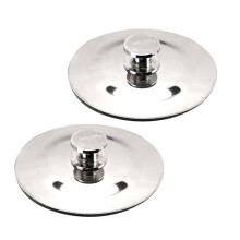 2St Rvs Afvoer Plug Badkuipstopper Met Sluiting