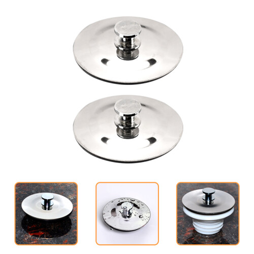 2St Rvs Afvoer Plug Badkuipstopper Met Sluiting 2