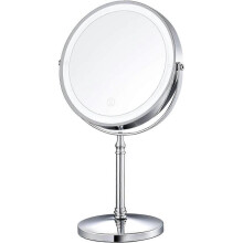 8" Lighted Makeup Mirror, 10X Makeup Mirror with Lights, Double Sided Dimmable Magnifying Mirror with Light