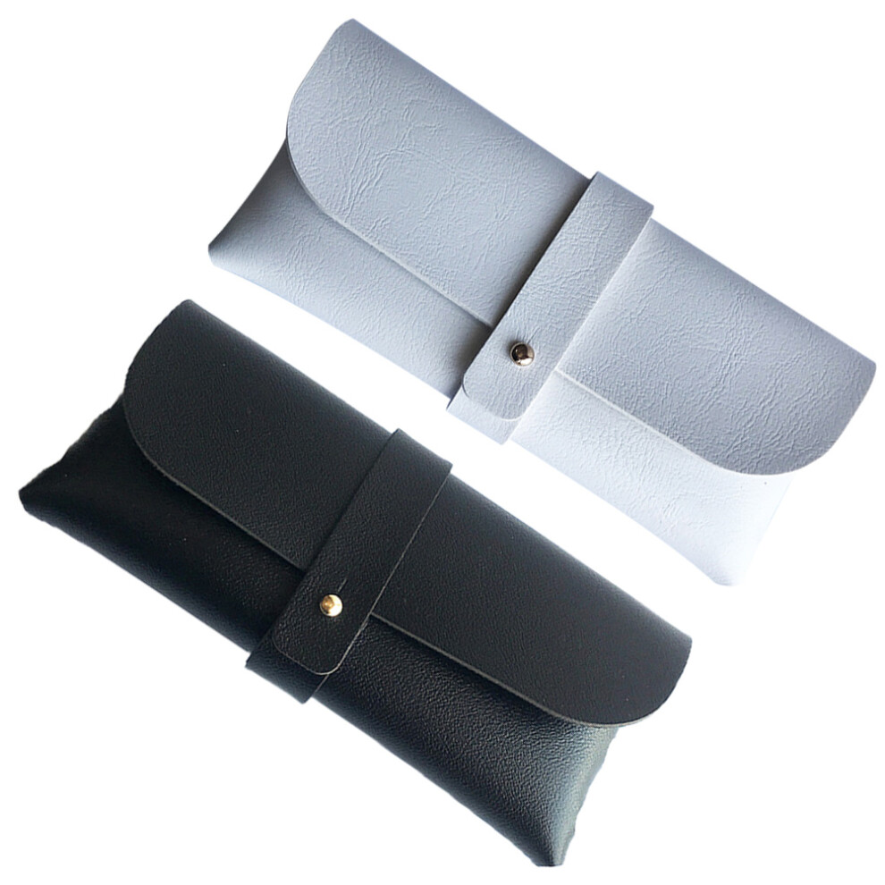 Villcase 2Pcs Durable Pu Leather Glasses Organizer White Sunglasses Case