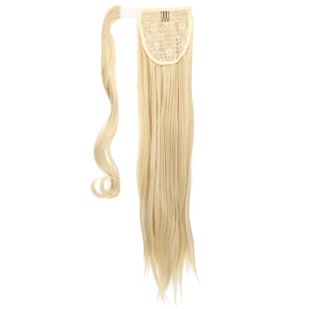 Vaguelly Unisex Straight Long Ponytail Extension Wrap Around Synthetic Hair Piece
