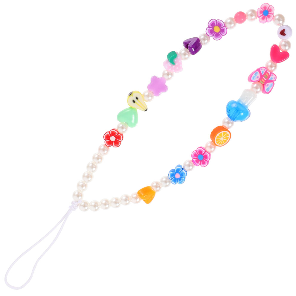 Pearl Beaded Cellphone Lanyard Anti-Lost Phone Wrist Strap Phone Charm 3294042656975