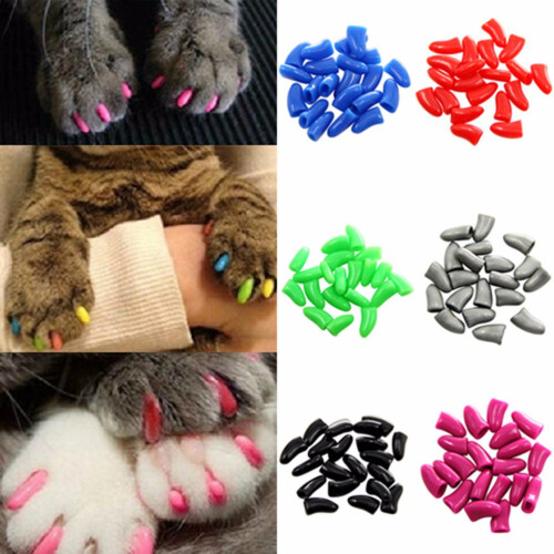 20 pcs blue pet cat paw claw size m 2