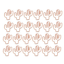 24pcs cactus paper clips cartoon file clamps office school rose gold