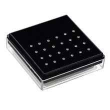 24pcs stainless steel nose rings bone studs with storage box