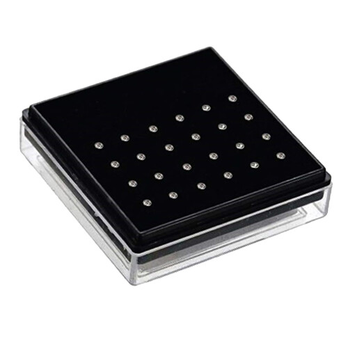 24pcs stainless steel nose rings bone studs with storage box
