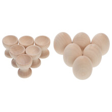wooden egg cups set for kids diy craft and kitchen use