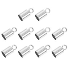Alloy Silver Cord End Caps For Diy Jewelry Accessories 10pcs