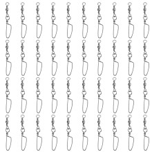 80pcs fishing rolling swivels line connector snaps for fish