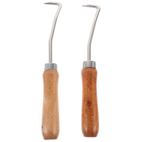 2pcs wood handle beehive cleaning hook beeswax cleaner beekeeping tool 2