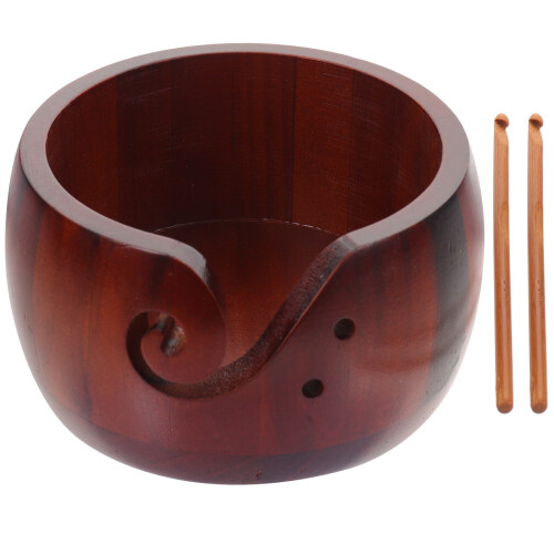 Yarn Bowl With Crochet Hook Knitting Holder Wool Organizing Tool