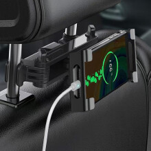 (Black, 1pc) Car Headrest Tablet Mount, 1 Count Adjustable Car Headrest Phone Holder, Car Phone Hanging Rack, Car Interior Accessories