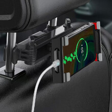 (Red, 1pc) Car Headrest Tablet Mount, 1 Count Adjustable Car Headrest Phone Holder, Car Phone Hanging Rack, Car Interior Accessories