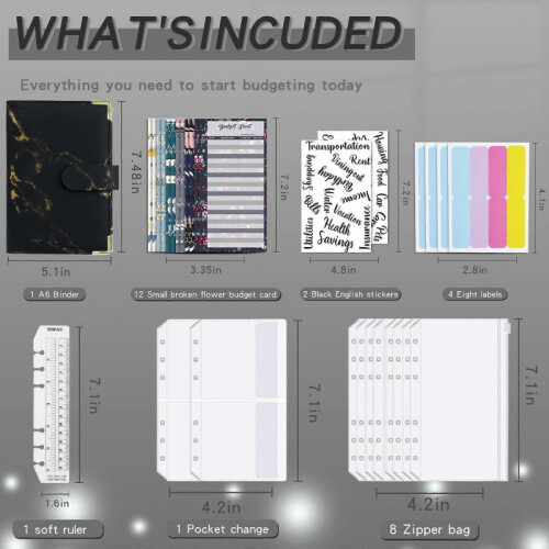 (Black)A6 Flipchart Budget Notebook Leather Pu Handbook 1