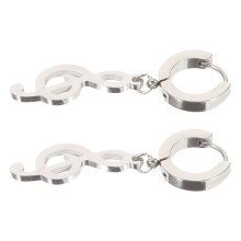 1 pair musical symbol dangle earrings for men hip hop jewelry