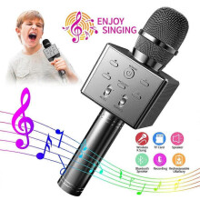 (Black) New Wireless 5.0 Bluetooth Karaoke Speaker Handheld Microphone Professional Home KTV MINI USB HIFI Music Player Singing Mic