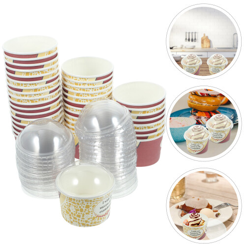dessert cups set for yogurt pudding ice cream paper 2
