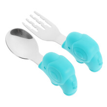baby tableware set with stainless steel spoon and fork for feeding