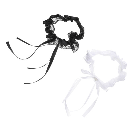 2pcs Women Lace Bow Leg Hoops Bride Circles