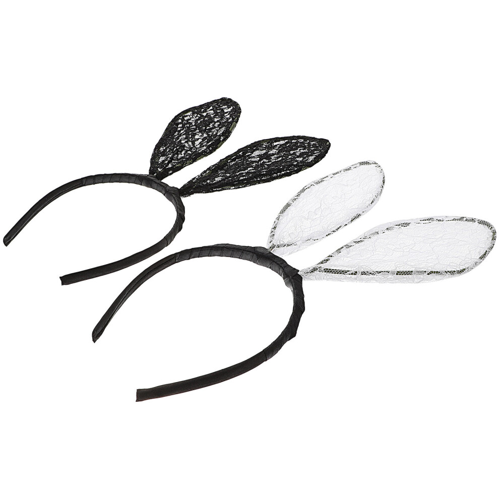 2 Lace Haarbanden Met Oorontwerp, Feestelijke Hoofdtooi Voor-image