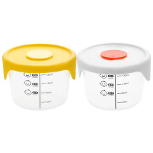 2 lekvrije babyvoedingcontainers met schaalverdeling
